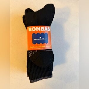 Bombas Men's Black Merino Wool Blend Casual Socks